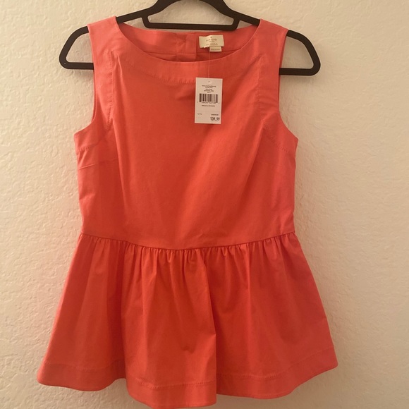 NWT  Kate Spade Peplum coral top - Picture 5 of 5